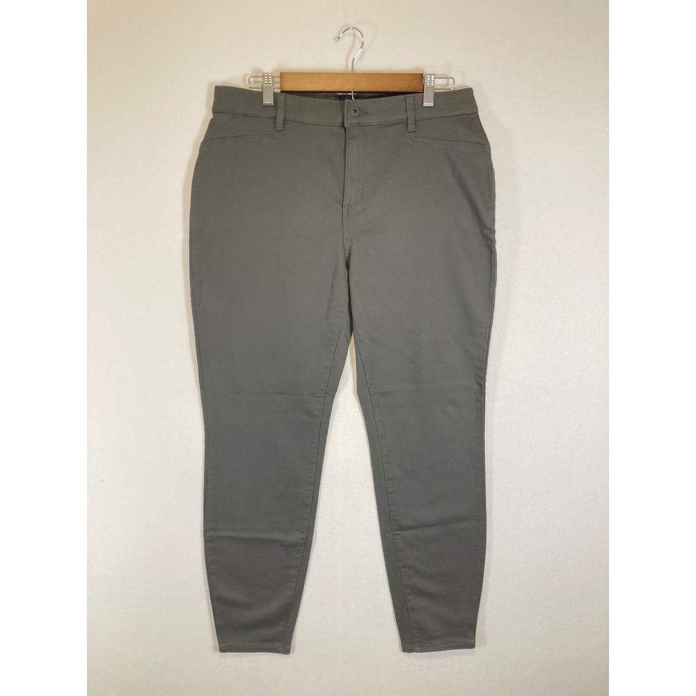 Dark Academia GAP Womens 14 Olive Drab Stretch Skinny Chino Pants Mid Rise